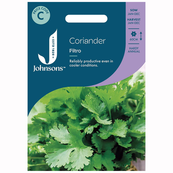 Johnsons Coriander Filtro Seeds - DeWaldens Garden Centre