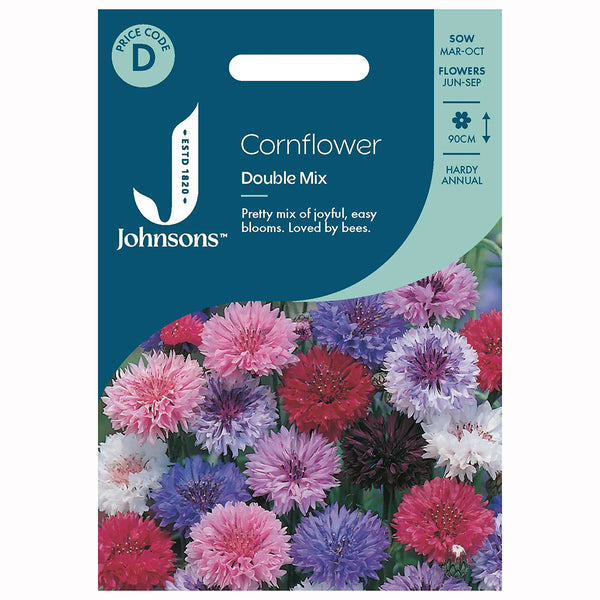 Johnsons Cornflower Double Mixed Seeds - DeWaldens Garden Centre