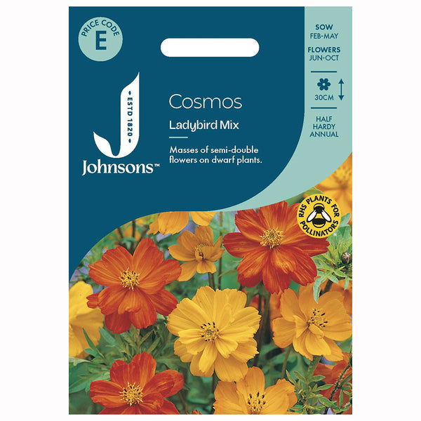 Johnsons Cosmos Ladybird Mixed Seeds - DeWaldens Garden Centre