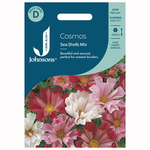 Johnsons Cosmos Sea Shells Mix Seeds - DeWaldens Garden Centre