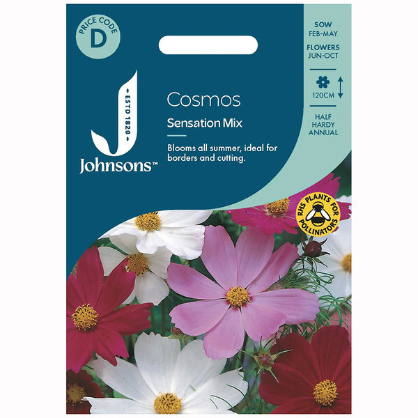 Johnsons Cosmos Sensation Mix Seeds - DeWaldens Garden Centre