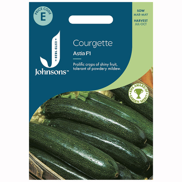 Johnsons Courgette Astia F1 Seeds - DeWaldens Garden Centre