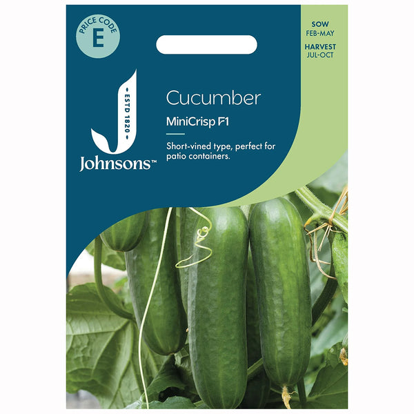Johnsons Cucumber MiniCrisp F1 Seeds - DeWaldens Garden Centre
