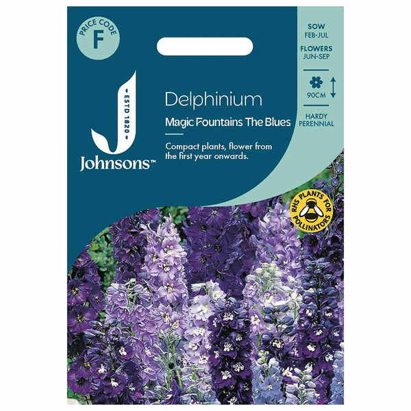 Johnsons Delphinium Magic Fountains The Blues Seeds - DeWaldens Garden Centre
