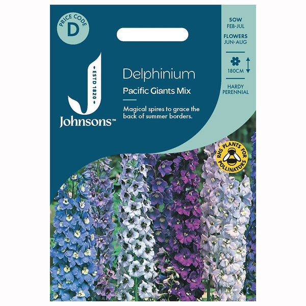 Johnsons Delphinium Pacific Giants Mixed Seeds - DeWaldens Garden Centre