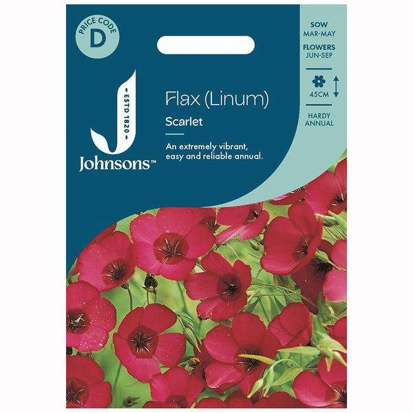 Johnsons Flax Scarlet - Linum Seeds - DeWaldens Garden Centre