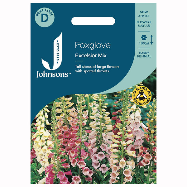 Johnsons Foxglove Excelsior Mixed Seeds - DeWaldens Garden Centre