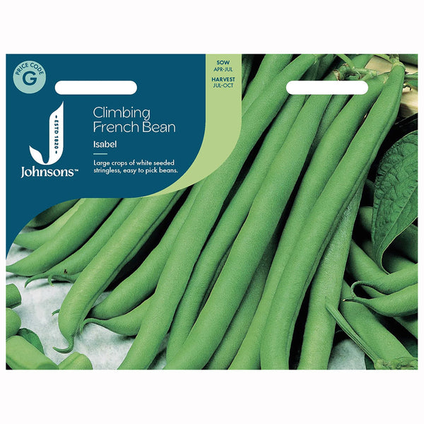 Johnsons Climbing French Bean Isabel Seeds - DeWaldens Garden Centre