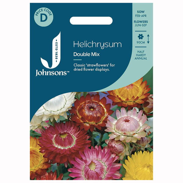 Johnsons Helichrysum Double Mixed Seeds - DeWaldens Garden Centre