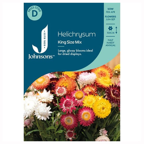 Johnsons Helichrysum King Size Mix Seeds - DeWaldens Garden Centre