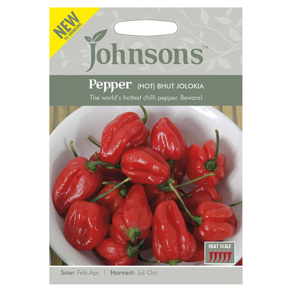 Johnsons Pepper (Hot) Bhut Jolokia Seeds - DeWaldens Garden Centre
