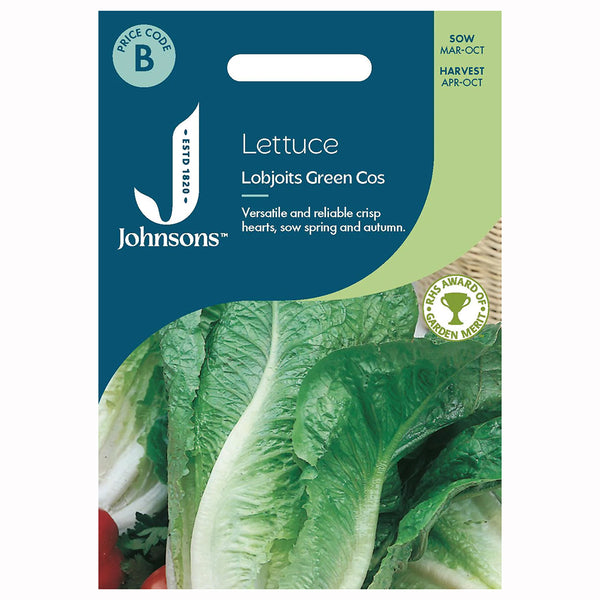 Johnsons Lettuce Lobjoits Green Cos Seeds - DeWaldens Garden Centre