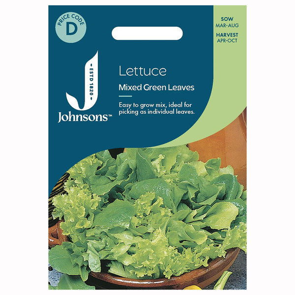 Johnsons Lettuce Mixed Green Leaves Seeds - DeWaldens Garden Centre