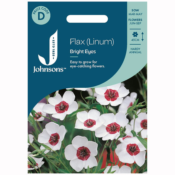 Johnsons Linum Bright Eyes Seeds - DeWaldens Garden Centre