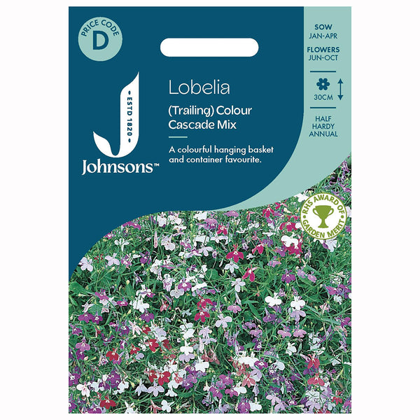 Johnsons Lobelia (Trailing) Colour Cascade Mixed Seeds - DeWaldens Garden Centre