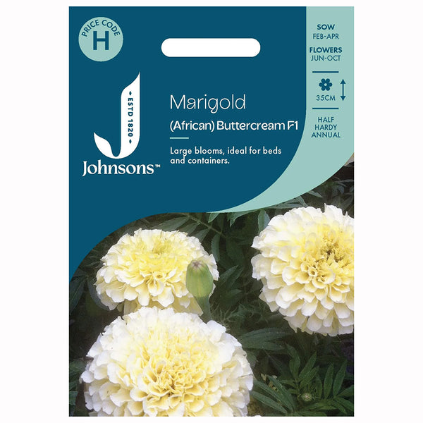 Johnsons Marigold (African) Buttercream Seeds - DeWaldens Garden Centre