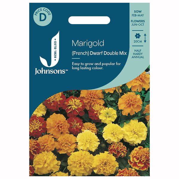 Johnsons Marigold (French) Dwarf Double Mixed Seeds - DeWaldens Garden Centre