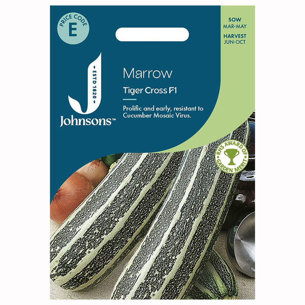 Johnsons Marrow Tiger Cross F1 Seeds - DeWaldens Garden Centre