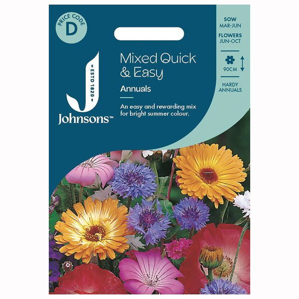 Johnsons Mixed Quick And Easy Annuals Seeds - DeWaldens Garden Centre