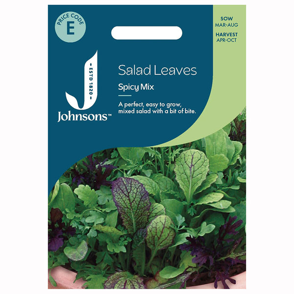 Johnsons Mixed Spicy Salad Leaves Seeds - DeWaldens Garden Centre