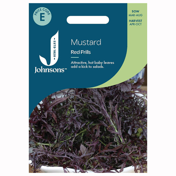 Johnsons Mustard Red Frills Seeds - DeWaldens Garden Centre