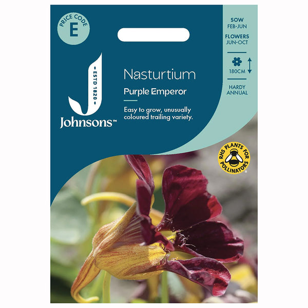 Johnsons Nasturtium Purple Emperor Seeds - DeWaldens Garden Centre