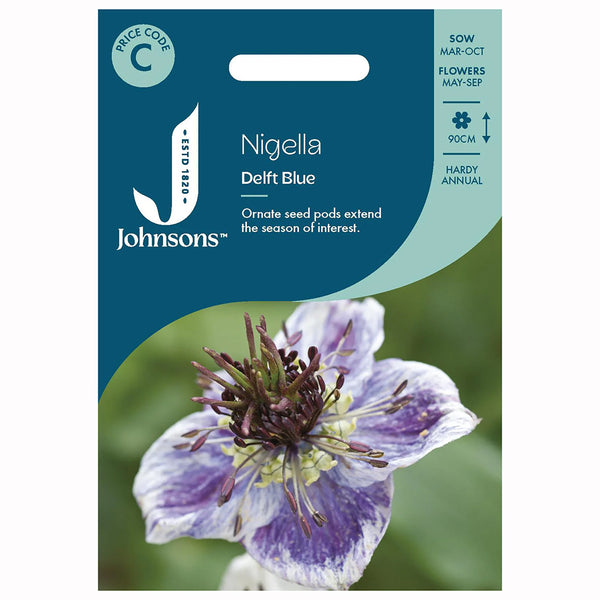 Johnsons Nigella Delft Blue Seeds - DeWaldens Garden Centre
