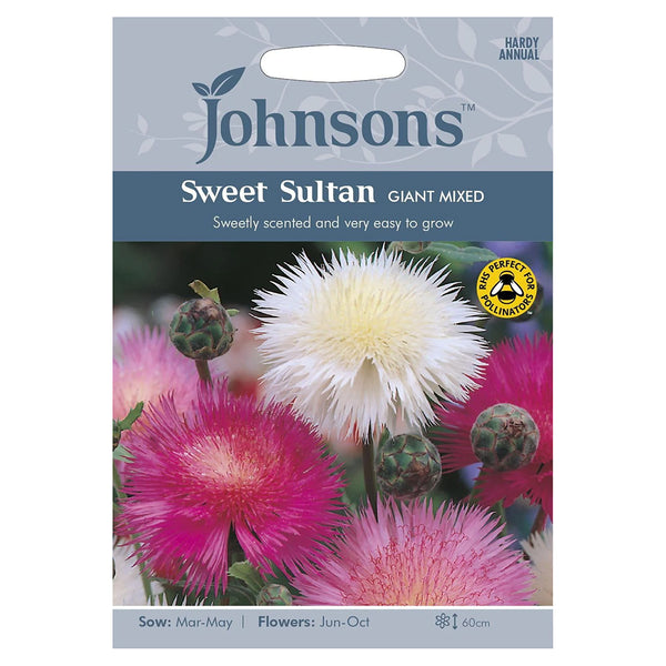 Johnsons Sweet Sultan Giant Mixed Seeds - DeWaldens Garden Centre