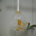 With Love At Christmas Acrylic Bauble With Gold Detail - DeWaldens Garden Centre