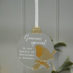 With Love At Christmas Acrylic Bauble With Gold Detail - DeWaldens Garden Centre