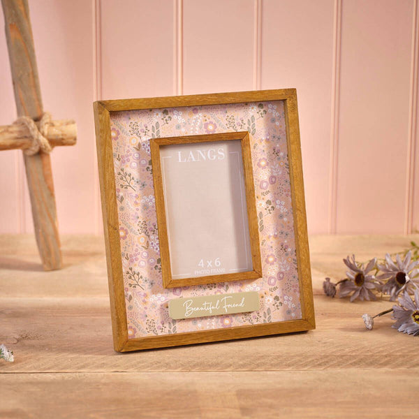 Ditsy Floral Beautiful Friend 3D Wood Photo Frame - DeWaldens Garden Centre