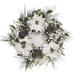 Straits Poinsettia Wreath with Berries & Pine Cones - DeWaldens Garden Centre