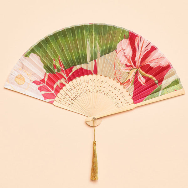 Powder Satin Hand Fan - DeWaldens Garden Centre