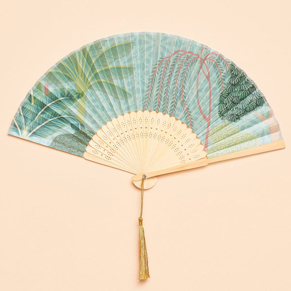 Powder Satin Hand Fan - DeWaldens Garden Centre