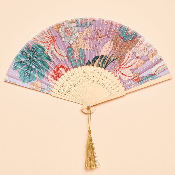 Powder Satin Hand Fan - DeWaldens Garden Centre