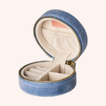 Powder Lovely Mum Round Jewellery Box - Denim - DeWaldens Garden Centre