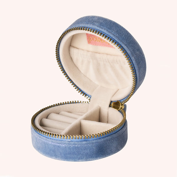 Powder Lovely Mum Round Jewellery Box - Denim - DeWaldens Garden Centre