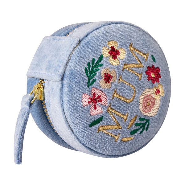 Powder Lovely Mum Round Jewellery Box - Denim - DeWaldens Garden Centre