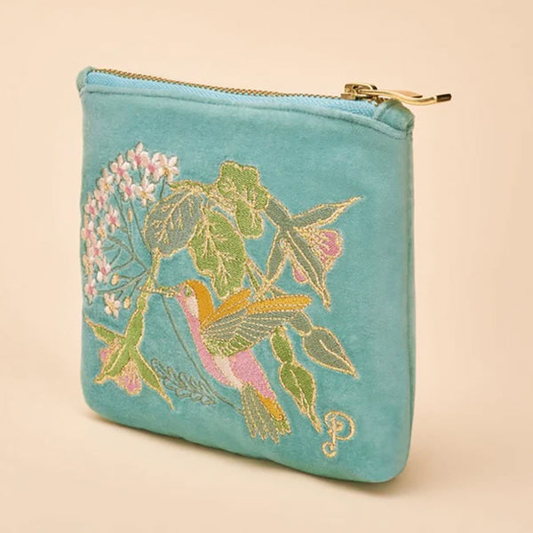 Powder Velvet Embroidered Mini Pouch - DeWaldens Garden Centre