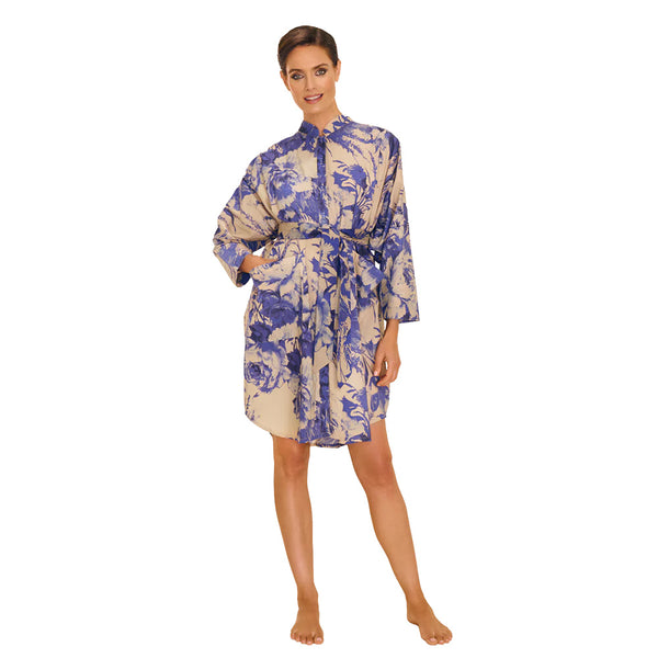 Powder Oversized Shirt Dress - China Blue Blooms - DeWaldens Garden Centre