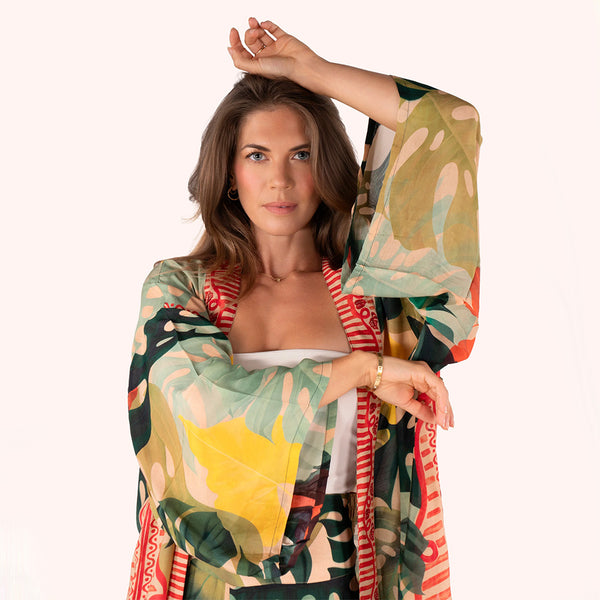 Powder Modal/Cupro Short Kimono Jacket - DeWaldens Garden Centre