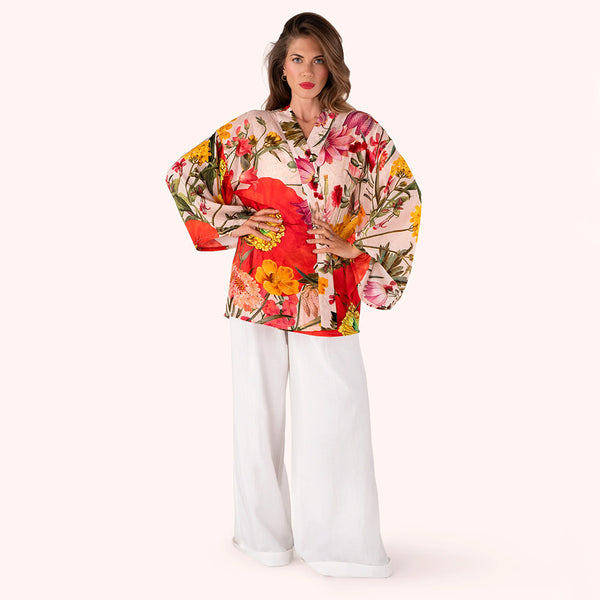 Powder Modal/Cupro Short Kimono Jacket - DeWaldens Garden Centre