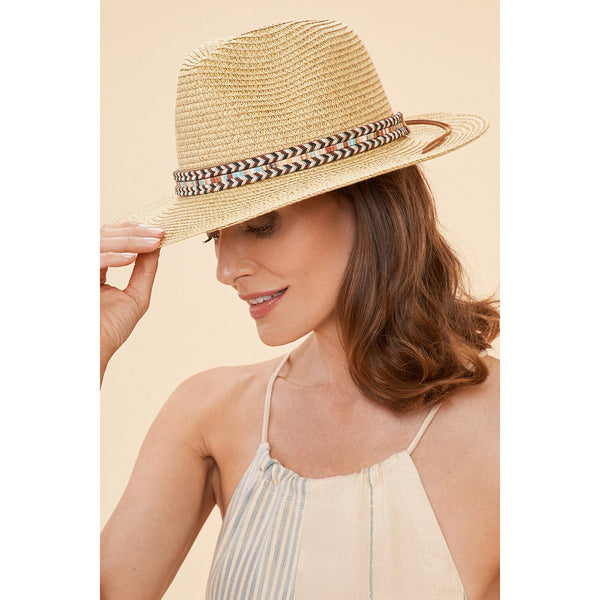 Powder Thalia Hat - Vanilla with Chevron Shimmer - DeWaldens Garden Centre