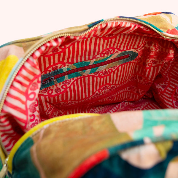 Powder Exotic Leaves Luxury Weekend Bag - DeWaldens Garden Centre