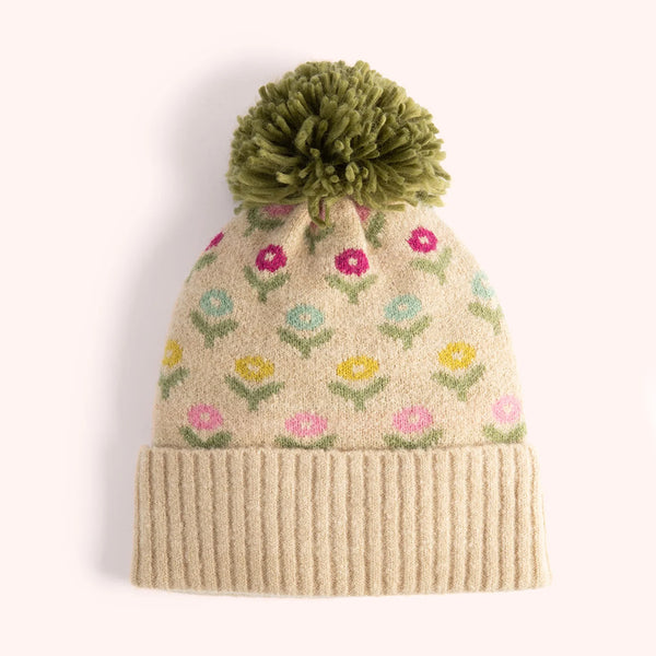Powder Willow Ditsy Flower Pom Pom Hat - DeWaldens Garden Centre