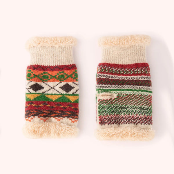 Powder Kayla Fair Isle Wrist Warmers - DeWaldens Garden Centre