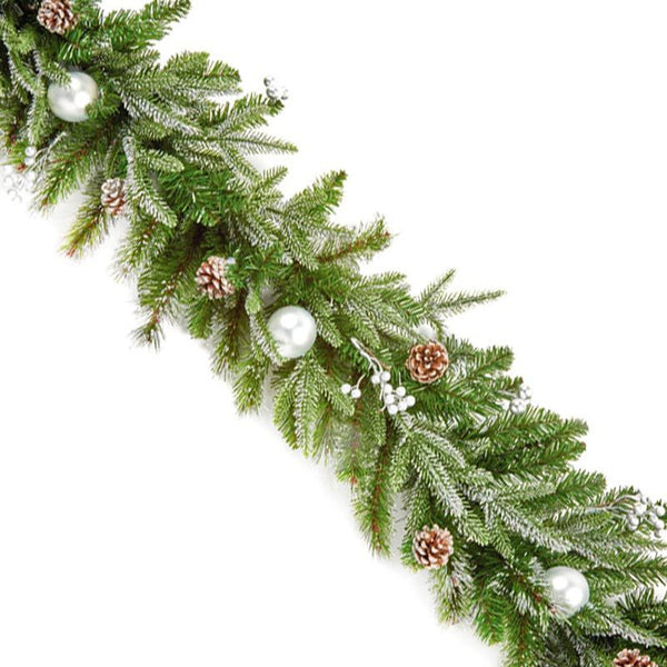 Premier 1.8m Silver Decorative Garland - DeWaldens Garden Centre