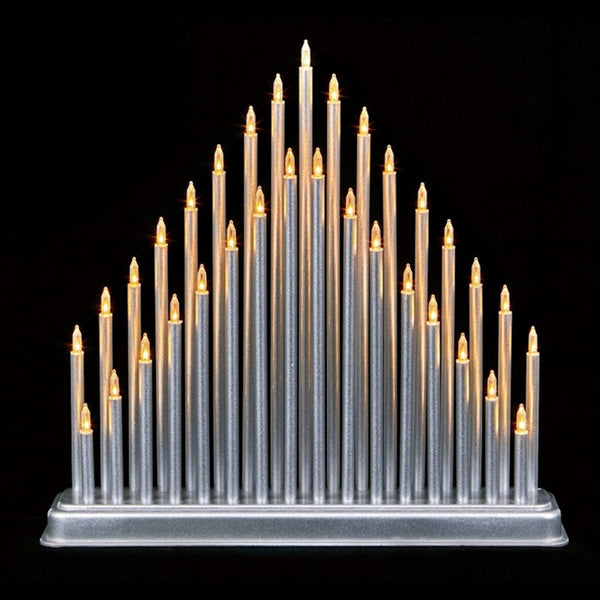 Premier 34cm - 33 LED Silver Candlebridge - DeWaldens Garden Centre