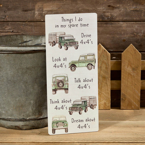 Things I Do In My Spare Time With My Landy - Wood Plaque - DeWaldens Garden Centre