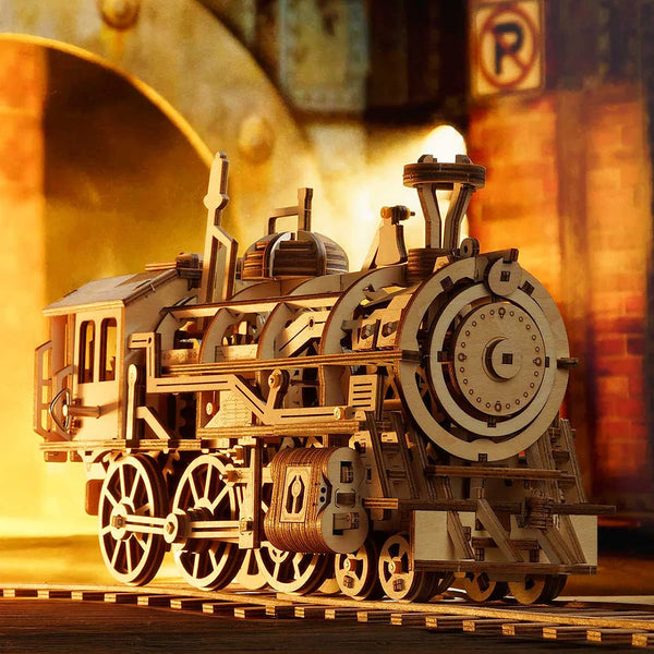 Robotime 3D Wooden Puzzle - Locomotive Mechanical Gears - DeWaldens Garden Centre